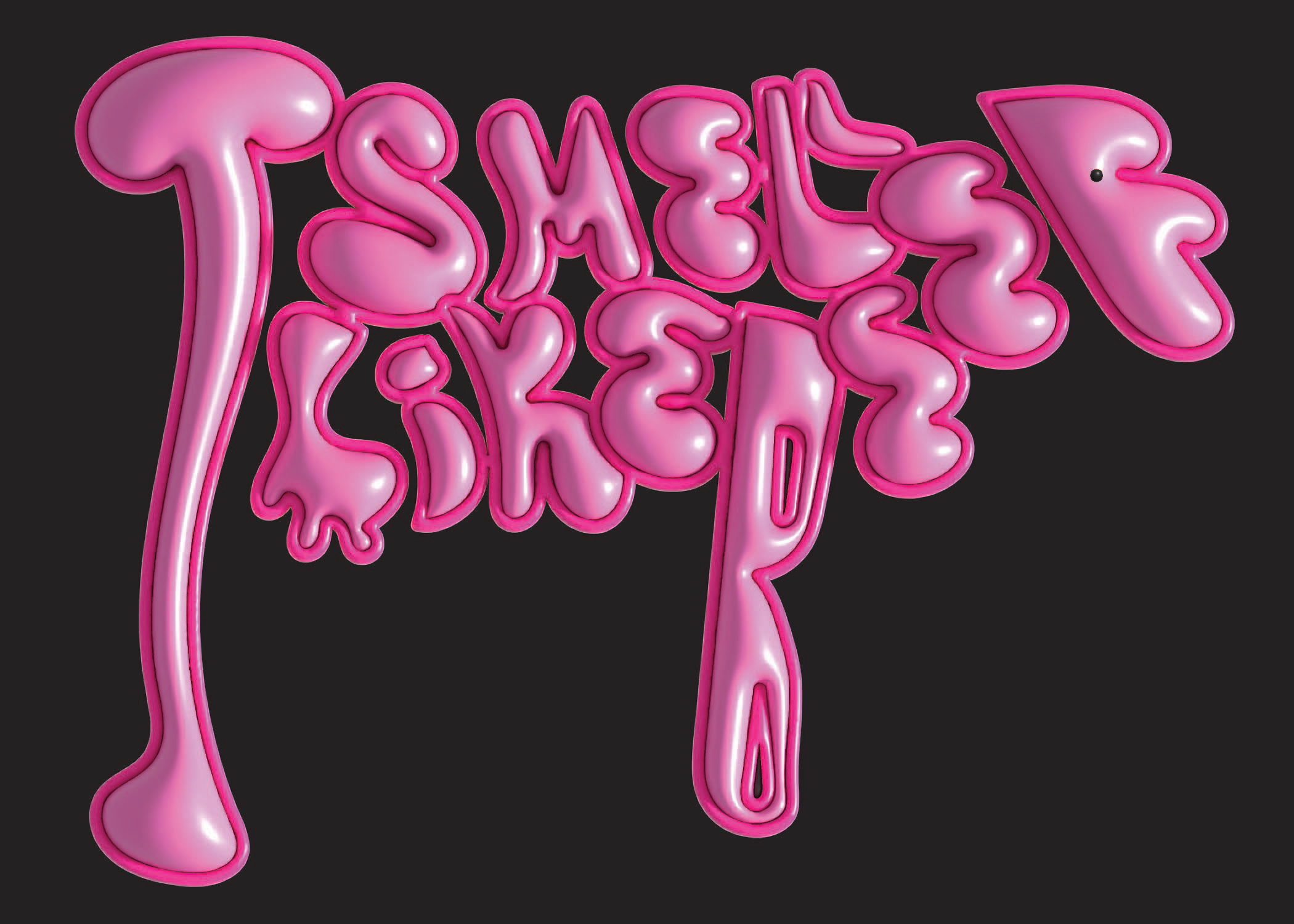 I smell like beef letters in the shape of a cow that looks like intestines